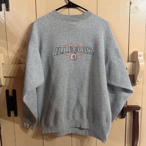 Illinois Basketball Gray Illinois Vintage Men's Sweater